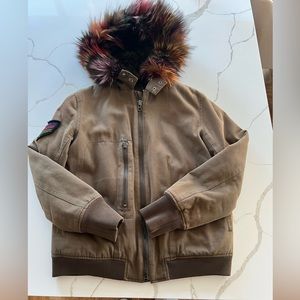 Jocelyn fur-lined bomber jacket